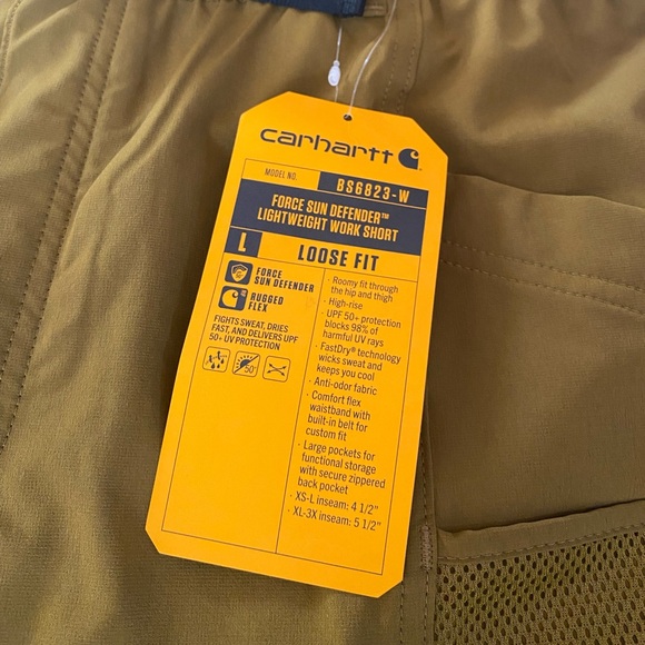 Carhartt Women’s Force Phoenix Cargo Short in Golden Grass - Size XL - Picture 7 of 11